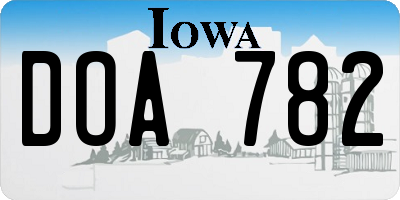 IA license plate DOA782