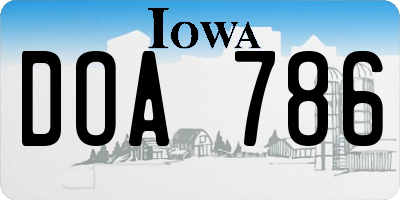 IA license plate DOA786
