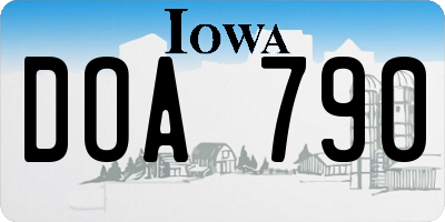 IA license plate DOA790