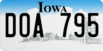 IA license plate DOA795