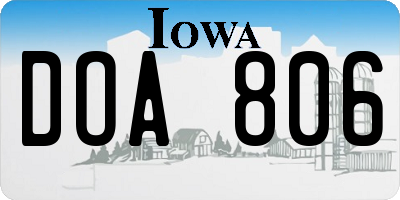 IA license plate DOA806