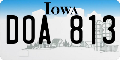 IA license plate DOA813
