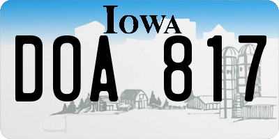 IA license plate DOA817