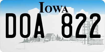 IA license plate DOA822