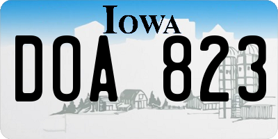 IA license plate DOA823