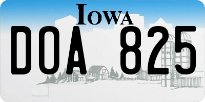 IA license plate DOA825