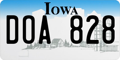 IA license plate DOA828