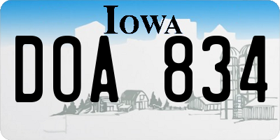 IA license plate DOA834