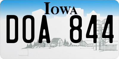 IA license plate DOA844