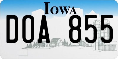 IA license plate DOA855