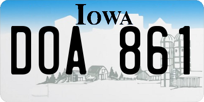 IA license plate DOA861