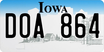 IA license plate DOA864