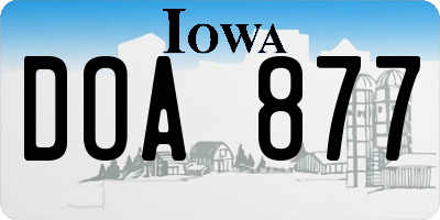 IA license plate DOA877
