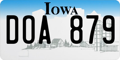 IA license plate DOA879