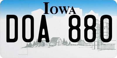 IA license plate DOA880