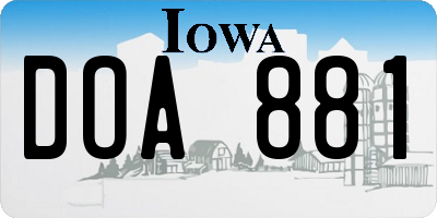 IA license plate DOA881