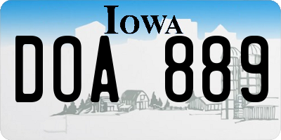 IA license plate DOA889