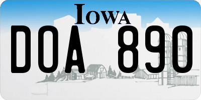 IA license plate DOA890