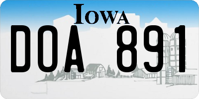 IA license plate DOA891