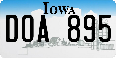 IA license plate DOA895