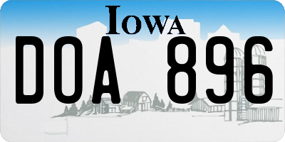 IA license plate DOA896