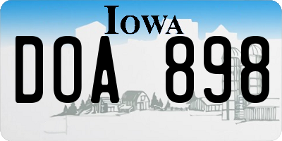 IA license plate DOA898