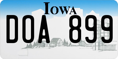 IA license plate DOA899