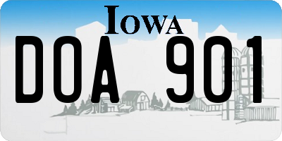 IA license plate DOA901
