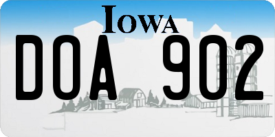 IA license plate DOA902