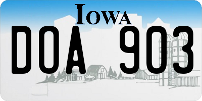 IA license plate DOA903