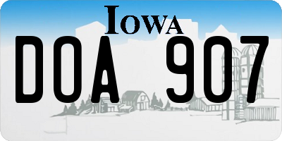 IA license plate DOA907
