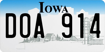IA license plate DOA914