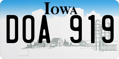 IA license plate DOA919