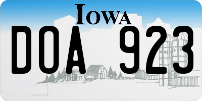 IA license plate DOA923