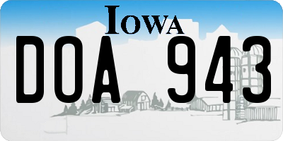 IA license plate DOA943