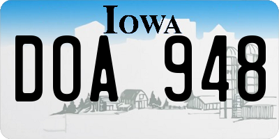 IA license plate DOA948