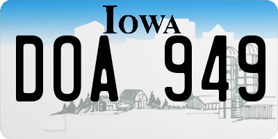 IA license plate DOA949