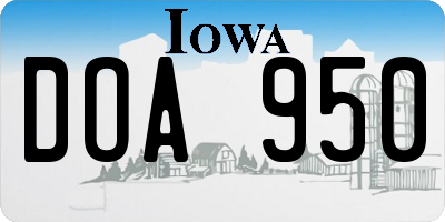 IA license plate DOA950