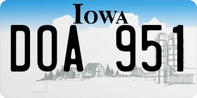 IA license plate DOA951
