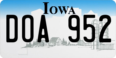 IA license plate DOA952
