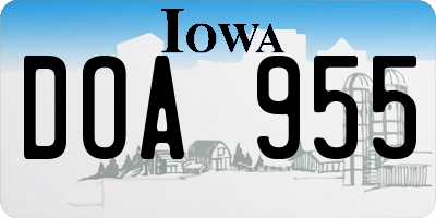 IA license plate DOA955