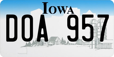 IA license plate DOA957