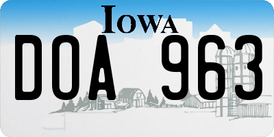 IA license plate DOA963