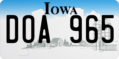 IA license plate DOA965