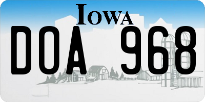 IA license plate DOA968