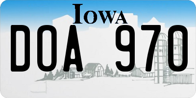 IA license plate DOA970