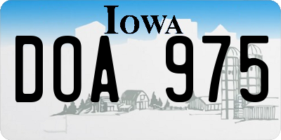 IA license plate DOA975