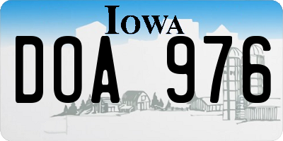 IA license plate DOA976