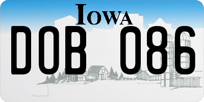 IA license plate DOB086