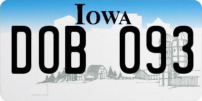 IA license plate DOB093